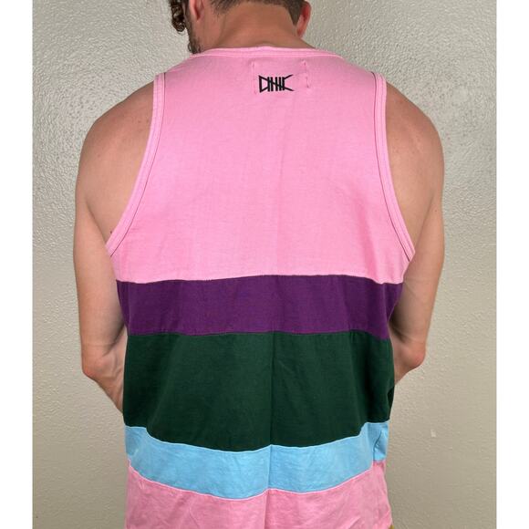 Ethik Mens Tank T Shirt Rainbow Size Small Colorful Logo Pride Pink - Picture 2 of 4